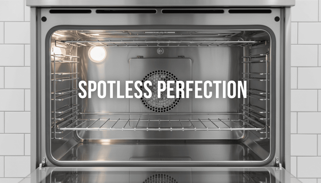 Pristine oven interior, completely grease-free and spotless.